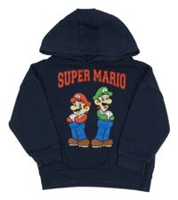 Tmavomodrá mikina s Mariem a kapucňou Primark