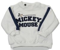 Bielo-modrá mikina s Mickeym