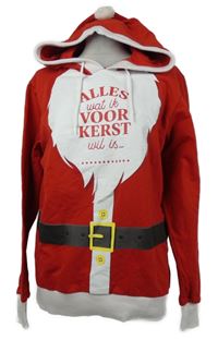 Pánska červená mikina s kapucí - Santa