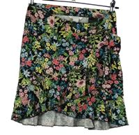 Dámska čierna kvetovaná sukňa s volánikmi H&M