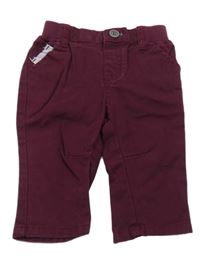 Vínové plátenné nohavice s modro bielou vreckom C&A