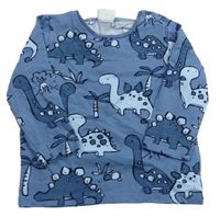 Modrošedé tričko s dinosaurami Next