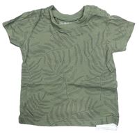 Khaki tričko s listy Primark