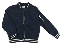 Tmavomodrý šusťákový jarní bomber zn. H&M