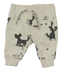 Biele tepláky s pejsky a nápismi Primark