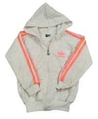 Biela melírovaná prepínaci mikina s kapucí Adidas