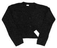 Nové - Černý třpytivý propínací crop svetr F&F