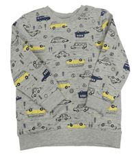 Sivá melírovaná mikina s autami Matalan