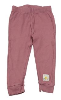 Staroružové rebrované ľahké tepláky s nášivkou Pocopiano