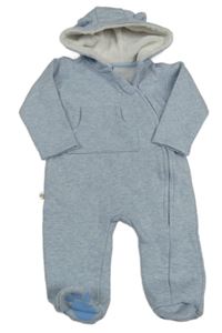 Svetlomodrá tepláková kombinéza s kapucňou