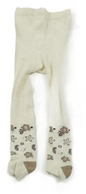 Smotanové pančuchy s kvietkami