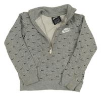 Šedá mikina s logy Nike