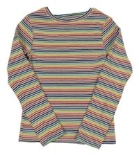 Bílo-barevné pruhované žebrované triko Next