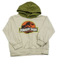 Béžová mikina s potiskem a khaki kapucí - Jurský svět H&M