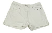Bílé riflové kraťasy s cvočky 