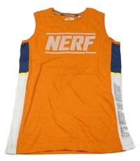 Oranžovo-biele tielko s nápisem - Nerf C&A