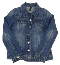 Tmavomodrá rifľová bunda Benetton