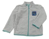 Sivá fleecová prepínaci mikina s nášivkou