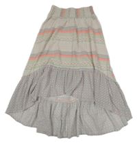 Béžovo-barevná vzorovaná dlouhá sukně H&M