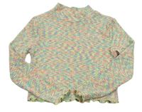 Farebné melírované úpletové crop tričko Matalan