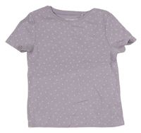 Lila kvietkovane rebrované crop tričko F&F