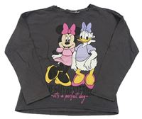 Tmavosivé tričko s Daisy a Minnie Disney