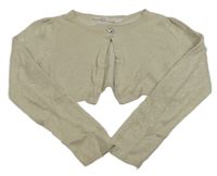Béžovo-zlaté svetrové trblietavé bolerko H&M