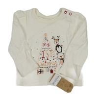 Nové - Biele tričko s vánočním motívom George