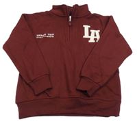 Vínová mikina s nápisem Zara