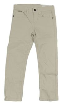 Nové - Smetanové plátěné slim kalhoty Mayoral