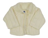 Smotanový prepínaci sveter s golierikom