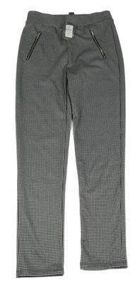 Nové - Černo-bílé kostkované tregíny se zipy Primark