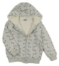 Sivá prepínaci zateplená mikina s kapucňou Lupilu