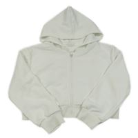 Biela prepínaci crop mikina s kapucňou Shein