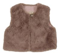 Staroružová kožušinová podšitá vesta Gymp