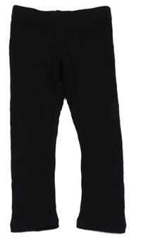 Čierne rebrované úpletové nohavice H&M