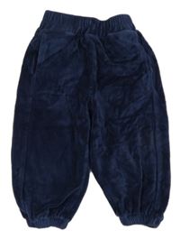 Tmavomodré zamatové nohavice Smile