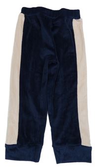 Tmavomodro-ružové plyšové tepláky PatPat