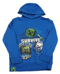 Modrá mikina Minecraft s kapucí Next