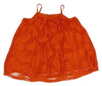 Červený krajkový halenkový top River Island