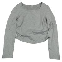 Sivé nařasené crop tričko Shein