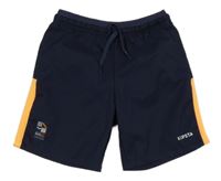 Tmavomodro-oranžové športové funkčné kraťasy Decathlon