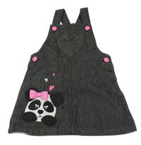 Čierne rifľové na traké šaty s pandou St. Bernard