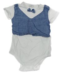 Bielo-modré spoločenské body s vestou a motýlkom Orsolino