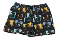 Čierne plážové kraťasy s potiskem Star Wars