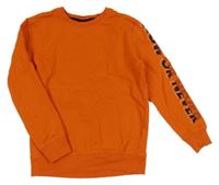 Oranžová mikina s nápisom
