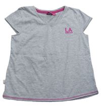 Sivé melírované crop tričko s logom LA Gear