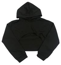 Čierna crop mikina s kapucňou