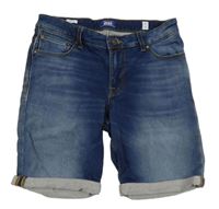 Tmavomodré teplákové riflové kraťasy JACK&JONES
