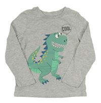 Šedé melírované triko s dinosaurem C&A